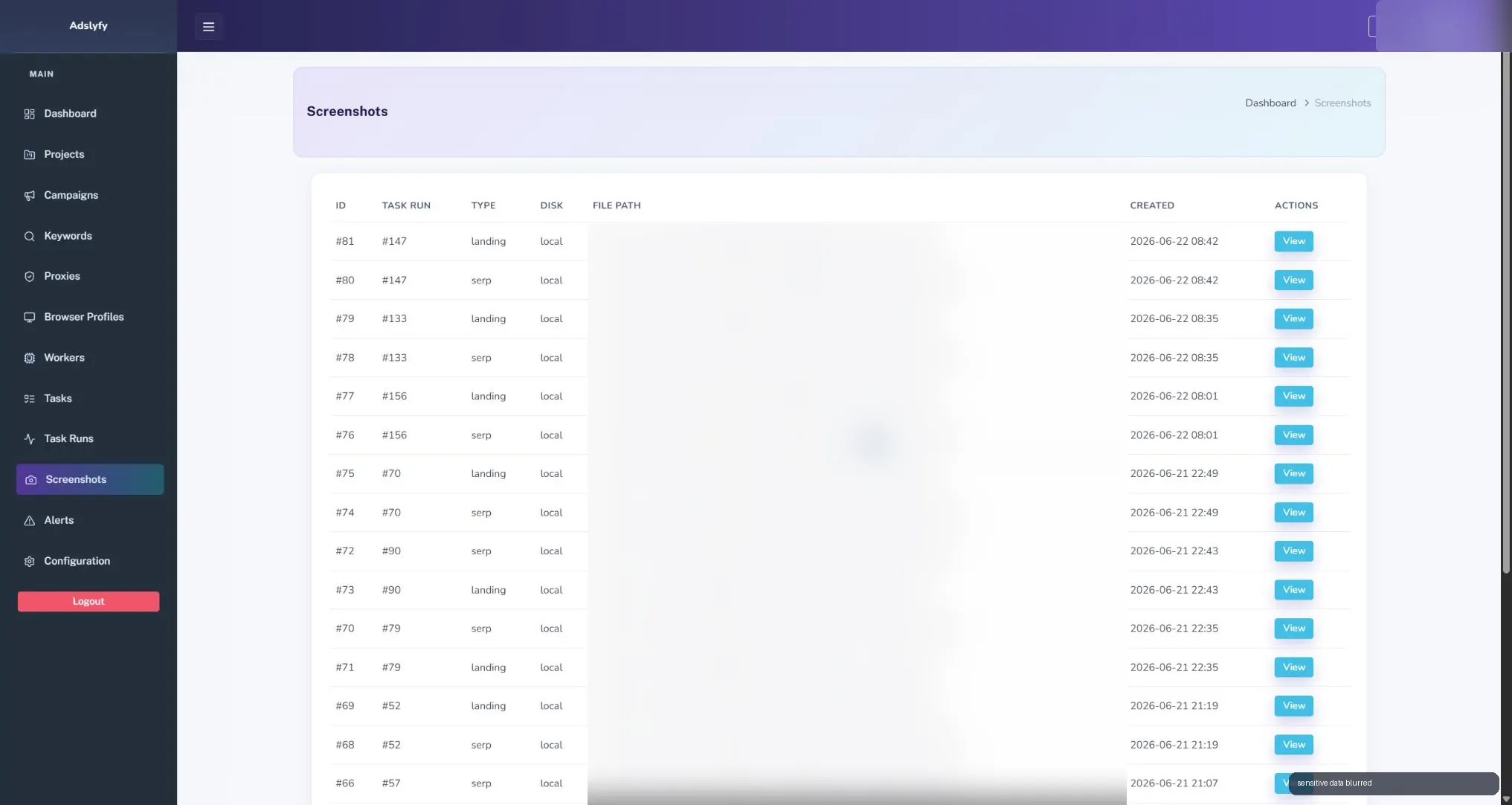 sanitized Adslyfy screenshots archive